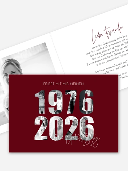 Einladung 50. Geburtstag Jahr