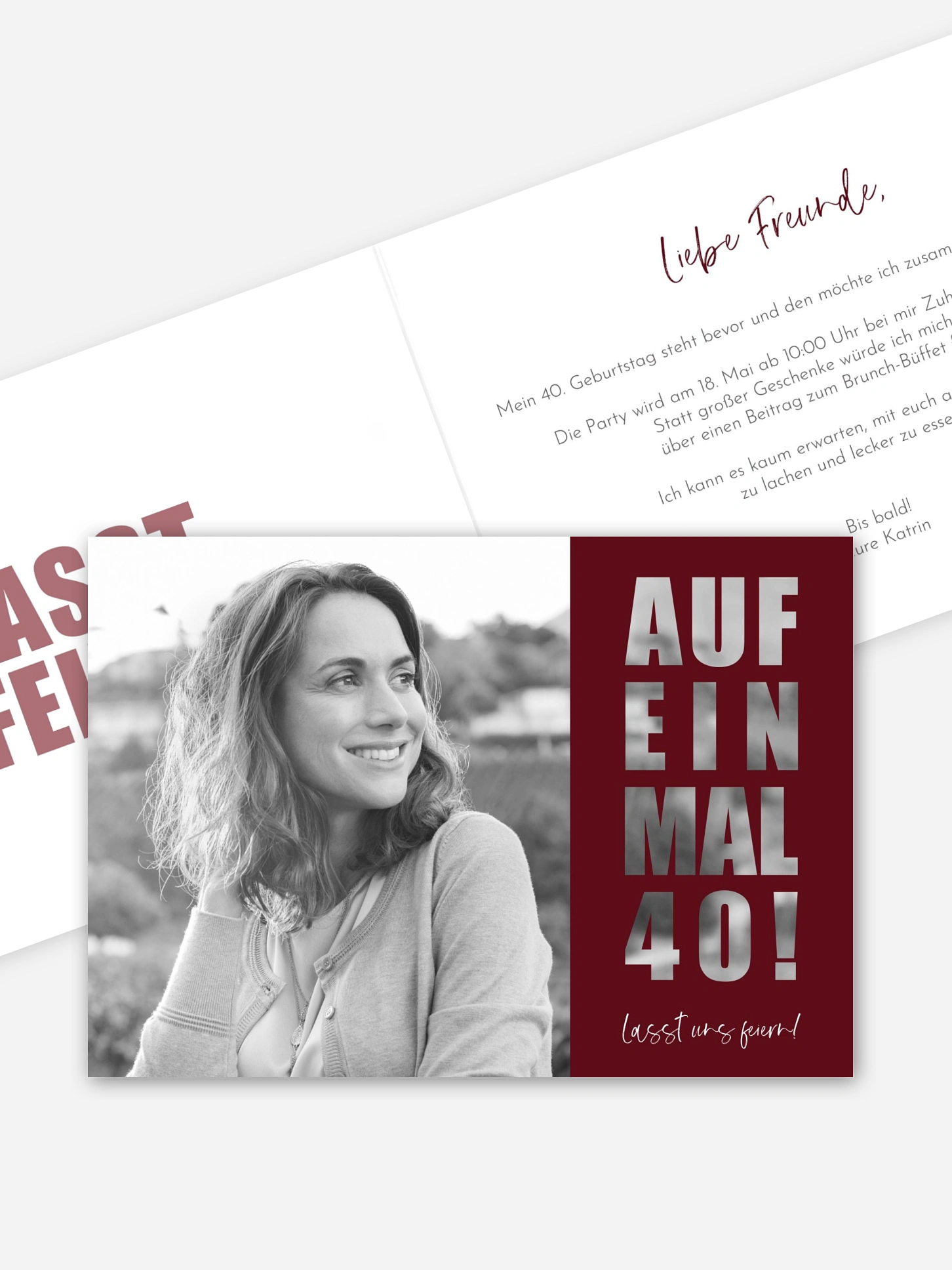 Einladung 40. Geburtstag Auf einmal