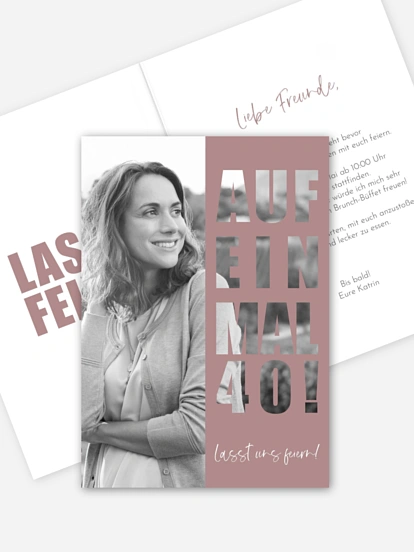 Einladung 40. Geburtstag Auf einmal