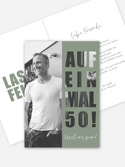 Einladung 50. Geburtstag Auf einmal