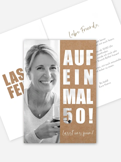 Einladung 50. Geburtstag Auf einmal