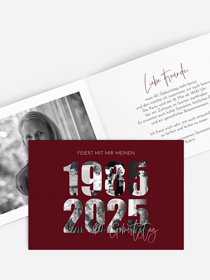Einladung 40. Geburtstag Jahre