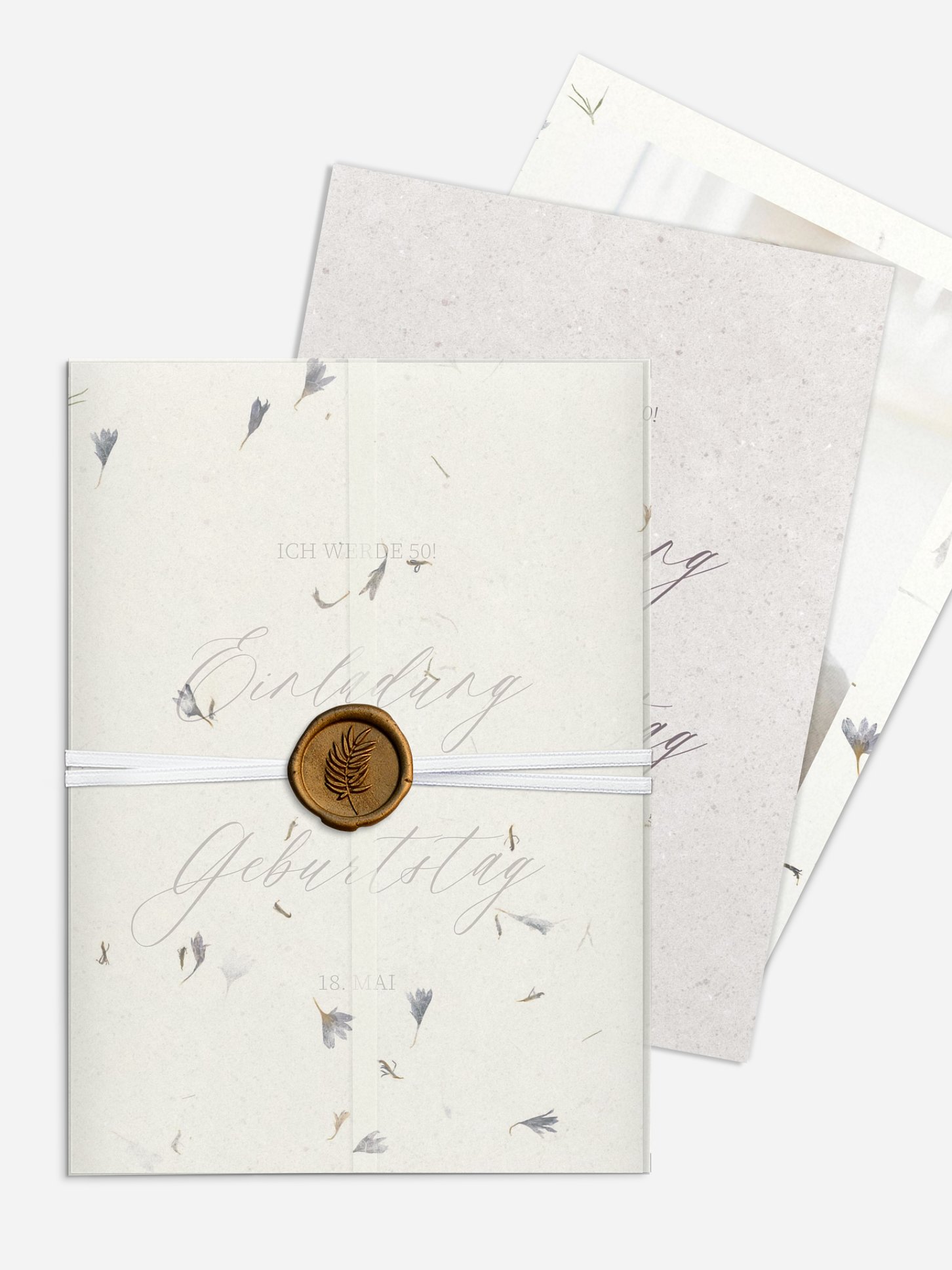 Einladung 50. Geburtstag Dried Flowers