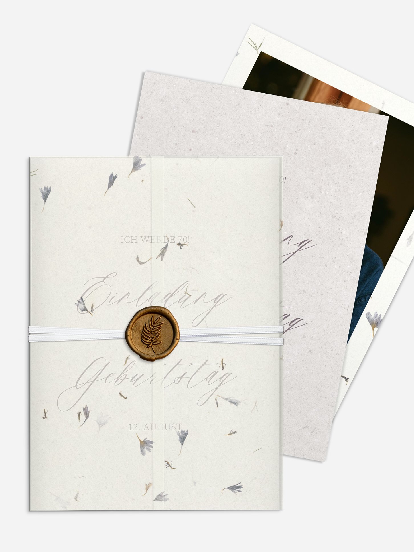 Einladung 70. Geburtstag Dried Flowers