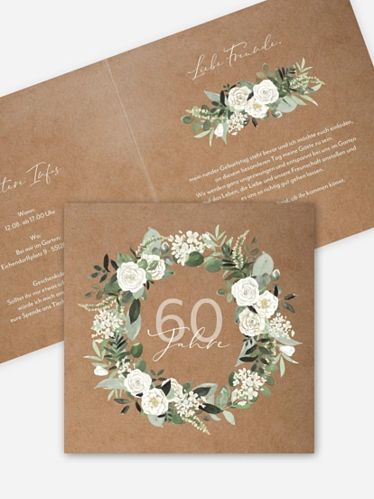 Einladung 60. Geburtstag Festive Mood