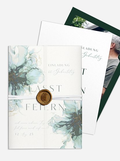 Einladung 60. Geburtstag Marble