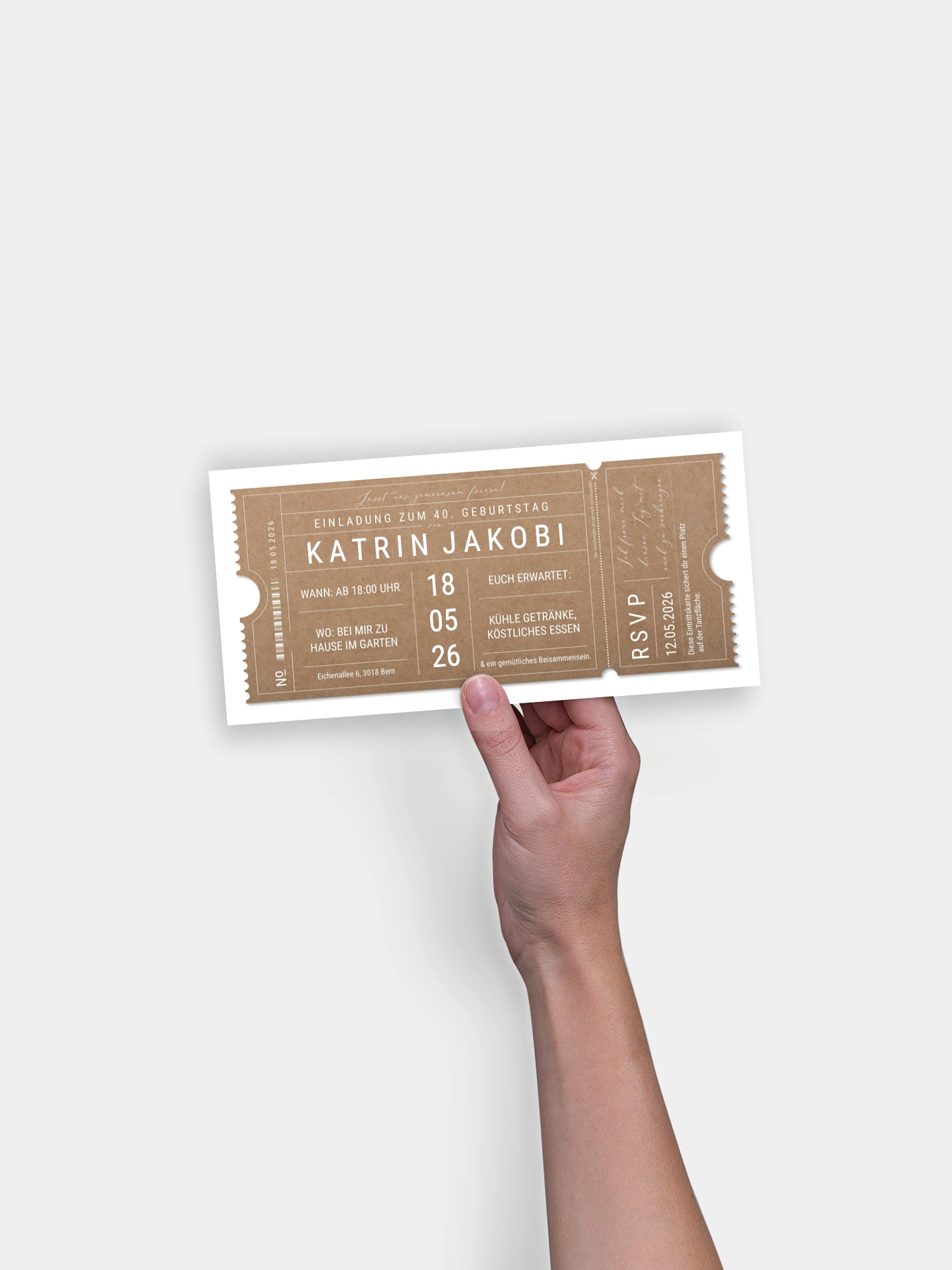 Einladung 40. Geburtstag VIP Ticket