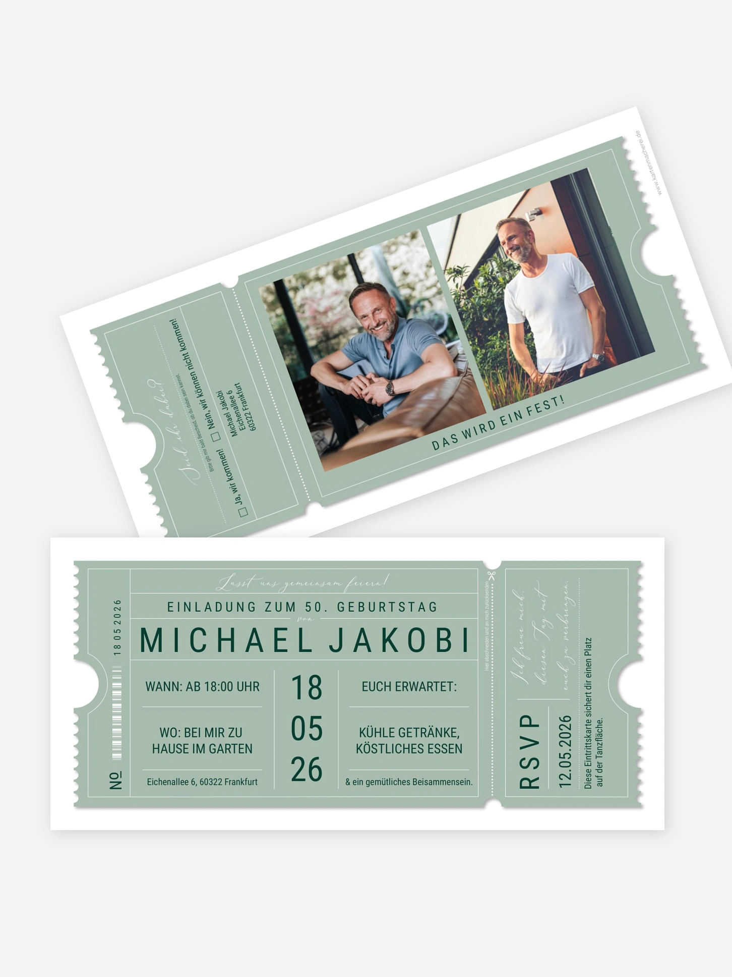 Einladung 50. Geburtstag VIP Ticket