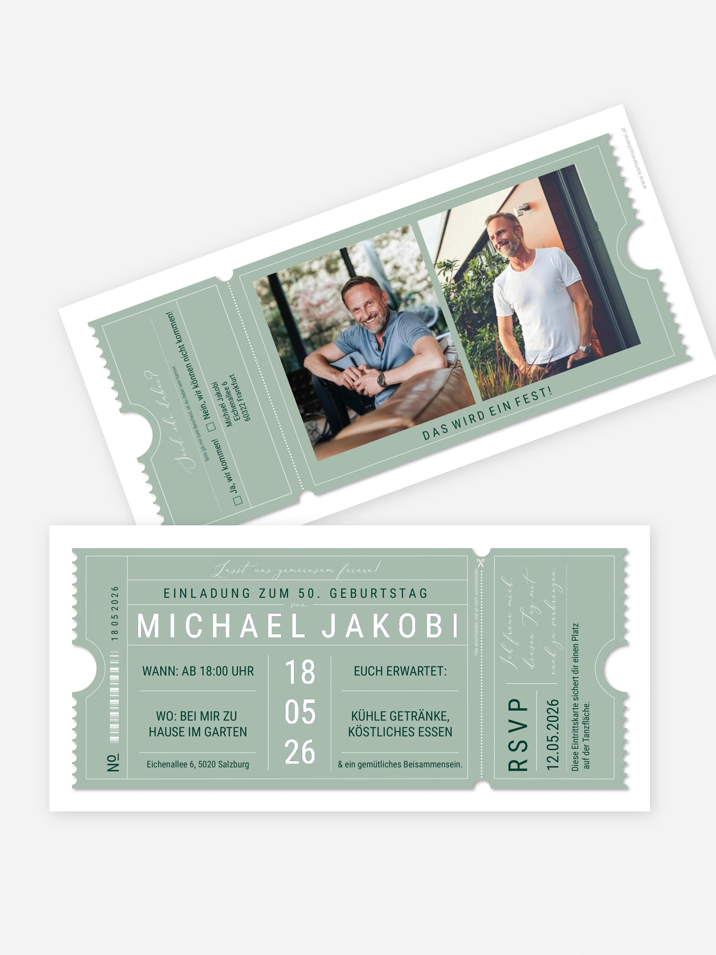 Einladung 50. Geburtstag VIP Ticket