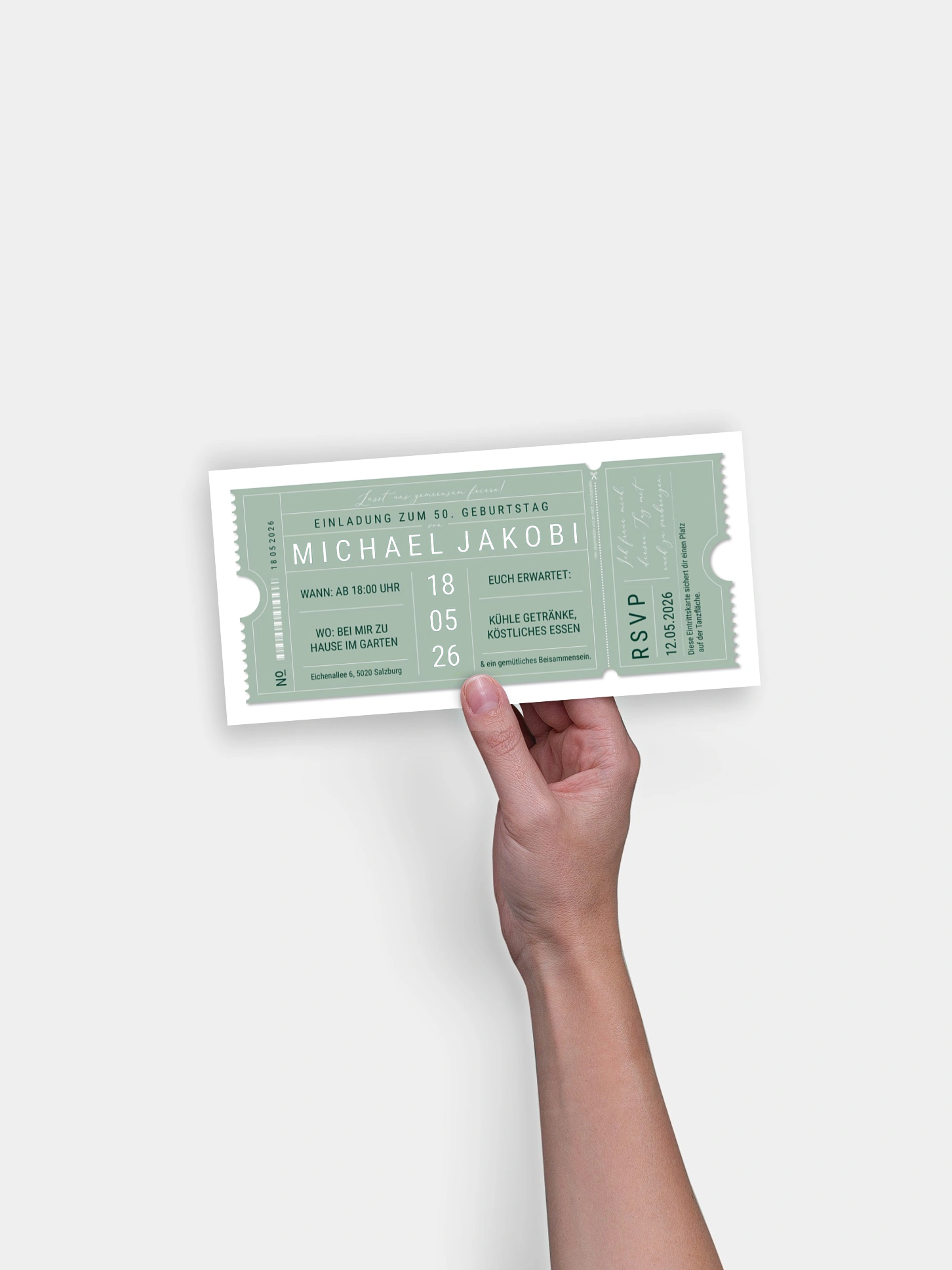 Einladung 50. Geburtstag VIP Ticket
