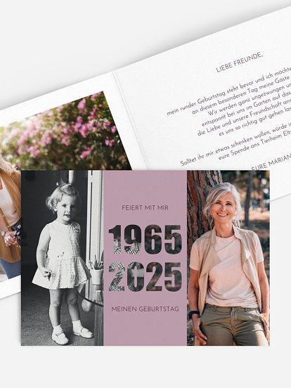 Einladung 60. Geburtstag Damals wie heute