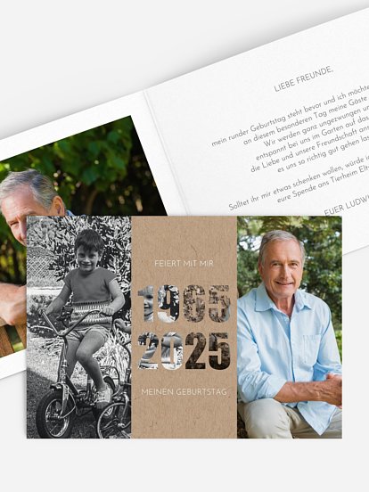 Einladung 60. Geburtstag Damals wie heute