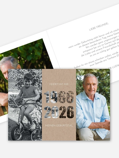 Einladung 60. Geburtstag Damals und Heute