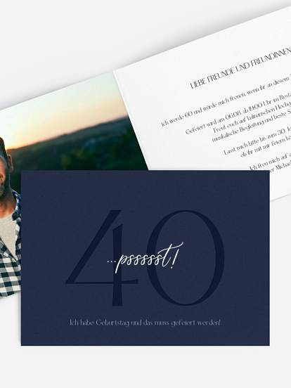 Einladung 40. Geburtstag Pssst