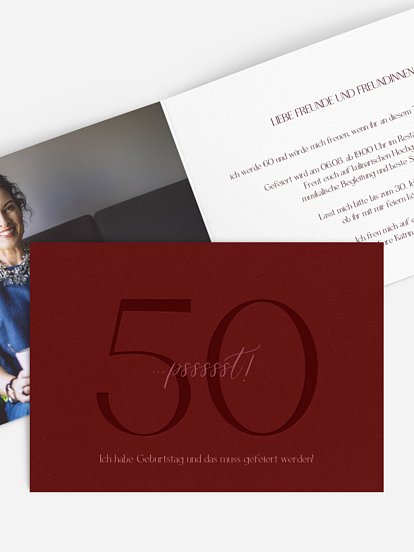 Einladung 50. Geburtstag Pssst