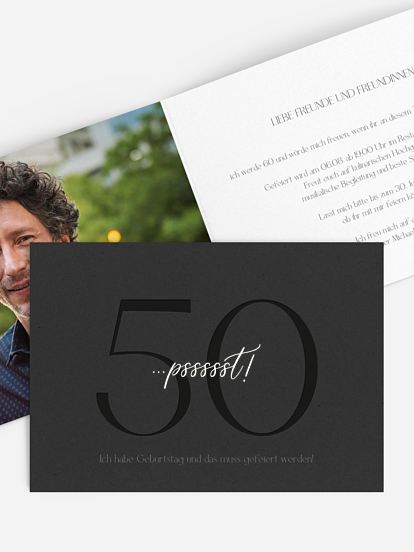 Einladung 50. Geburtstag Pssst