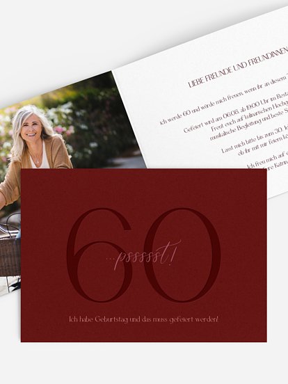 Einladung 60. Geburtstag Pssst