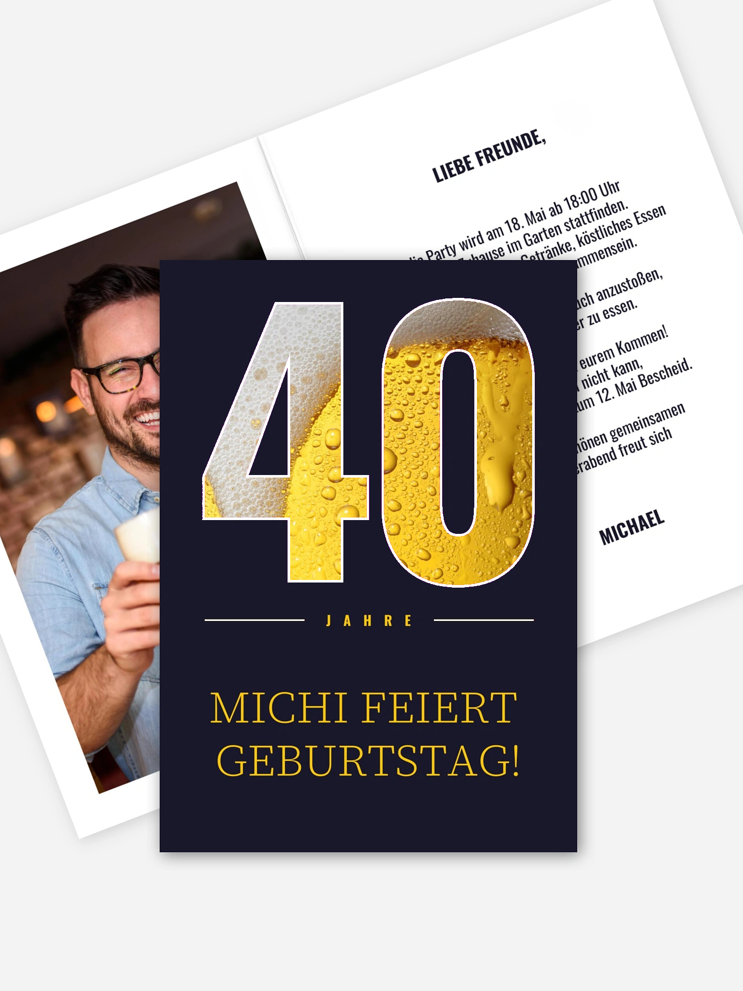 Einladung 40. Geburtstag Erfrischend