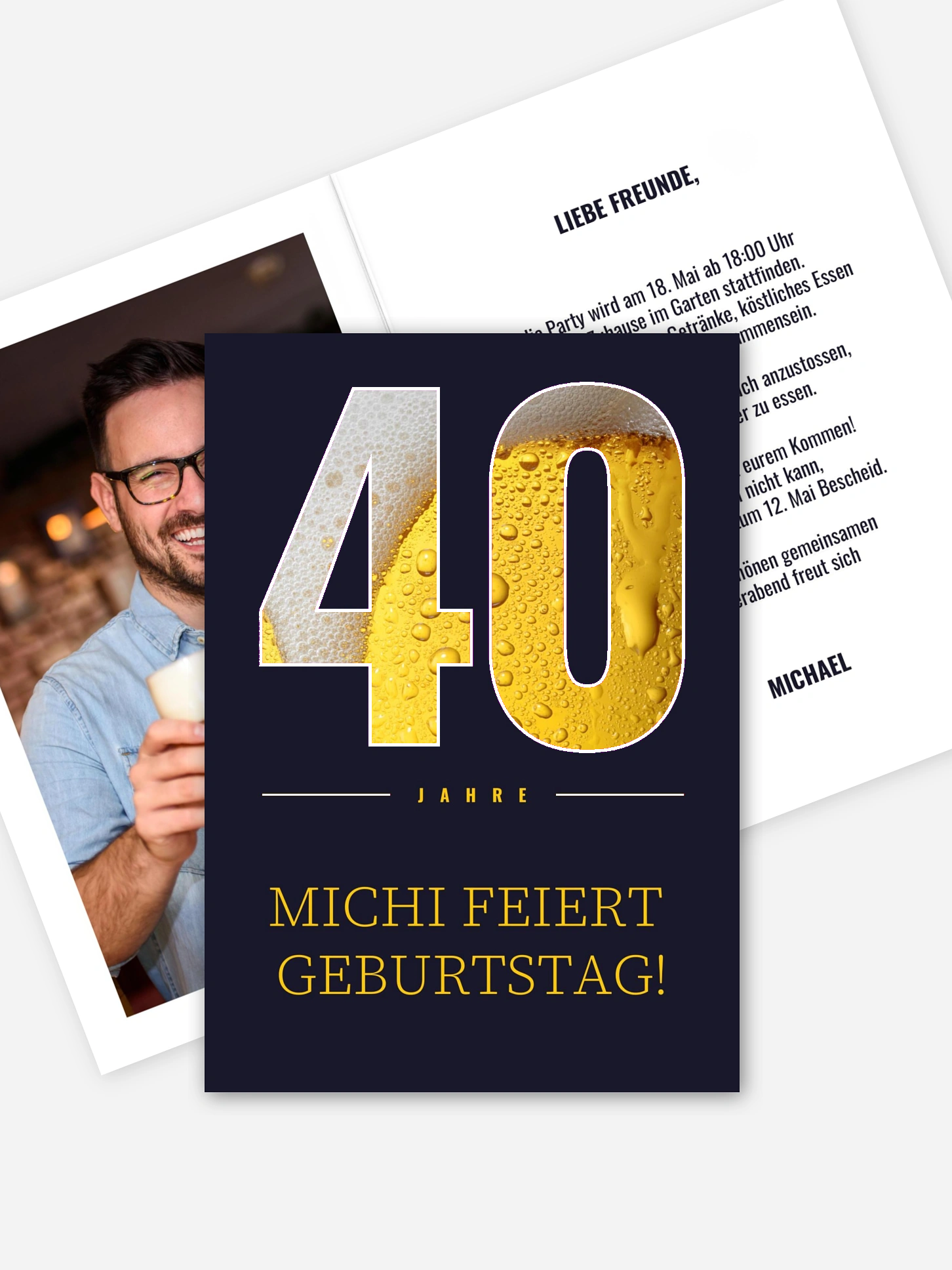 Einladung 40. Geburtstag Erfrischend