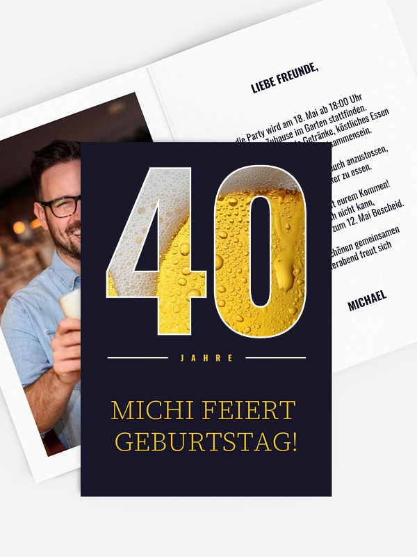 Einladung 40. Geburtstag Erfrischend