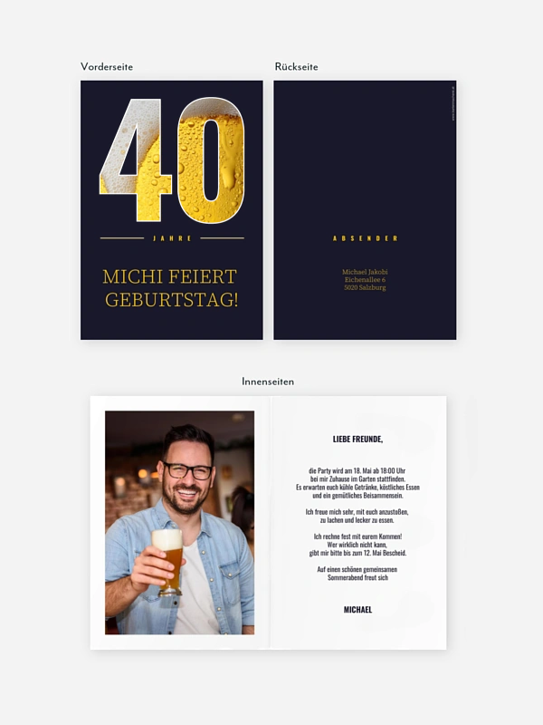 Einladung 40. Geburtstag Erfrischend