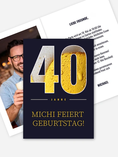 Einladung 40. Geburtstag Erfrischend