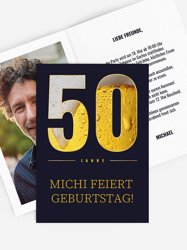 Einladung 50. Geburtstag "Erfrischend"