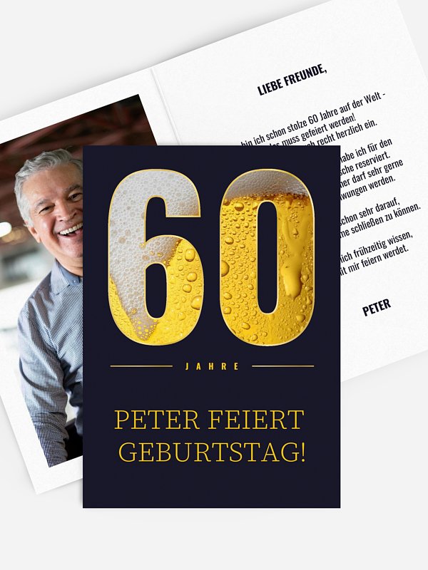 Einladung 60. Geburtstag "Erfrischend"