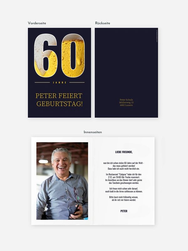 Einladung 60. Geburtstag Erfrischend