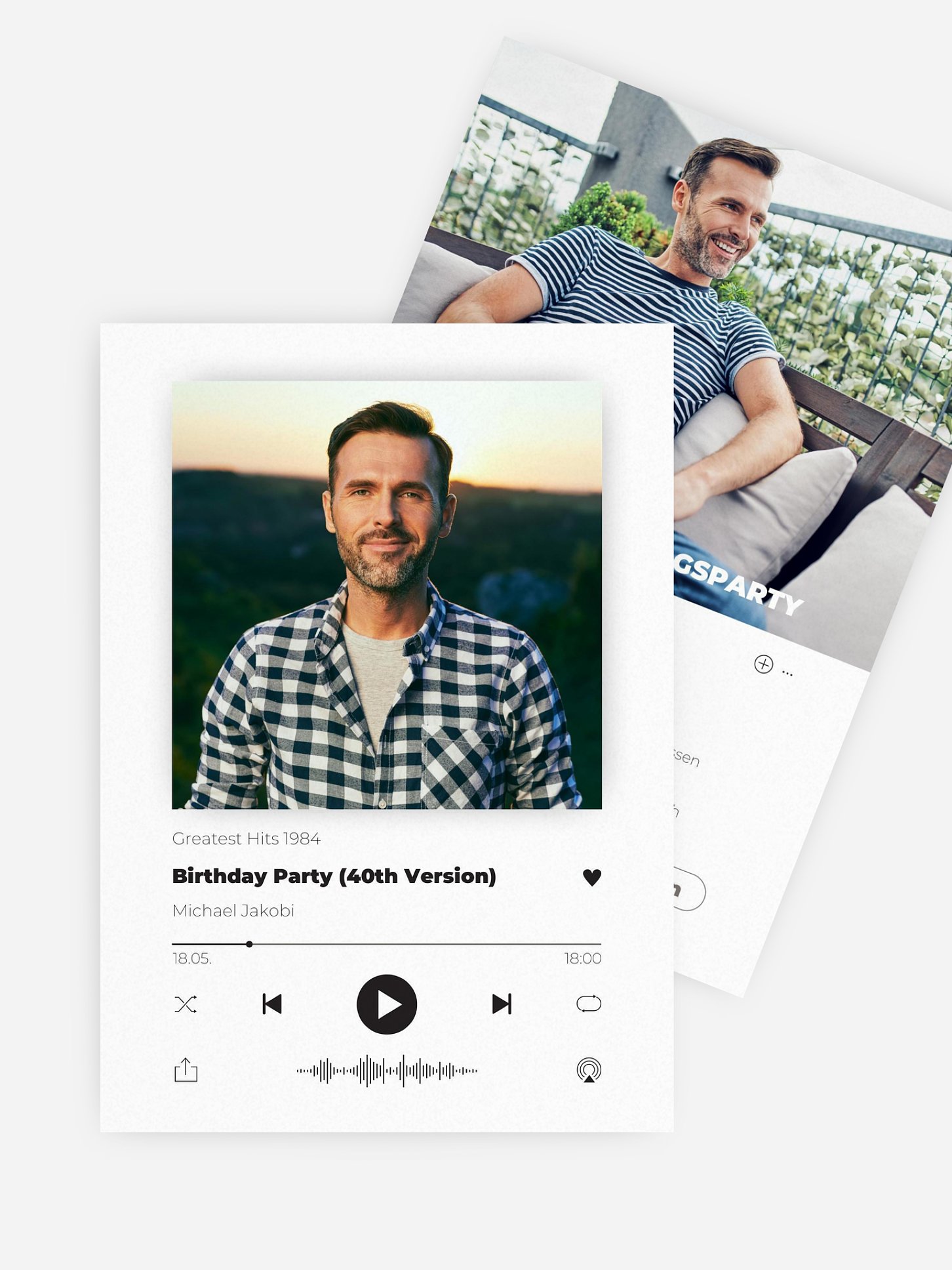 Einladung 40. Geburtstag Musicplayer