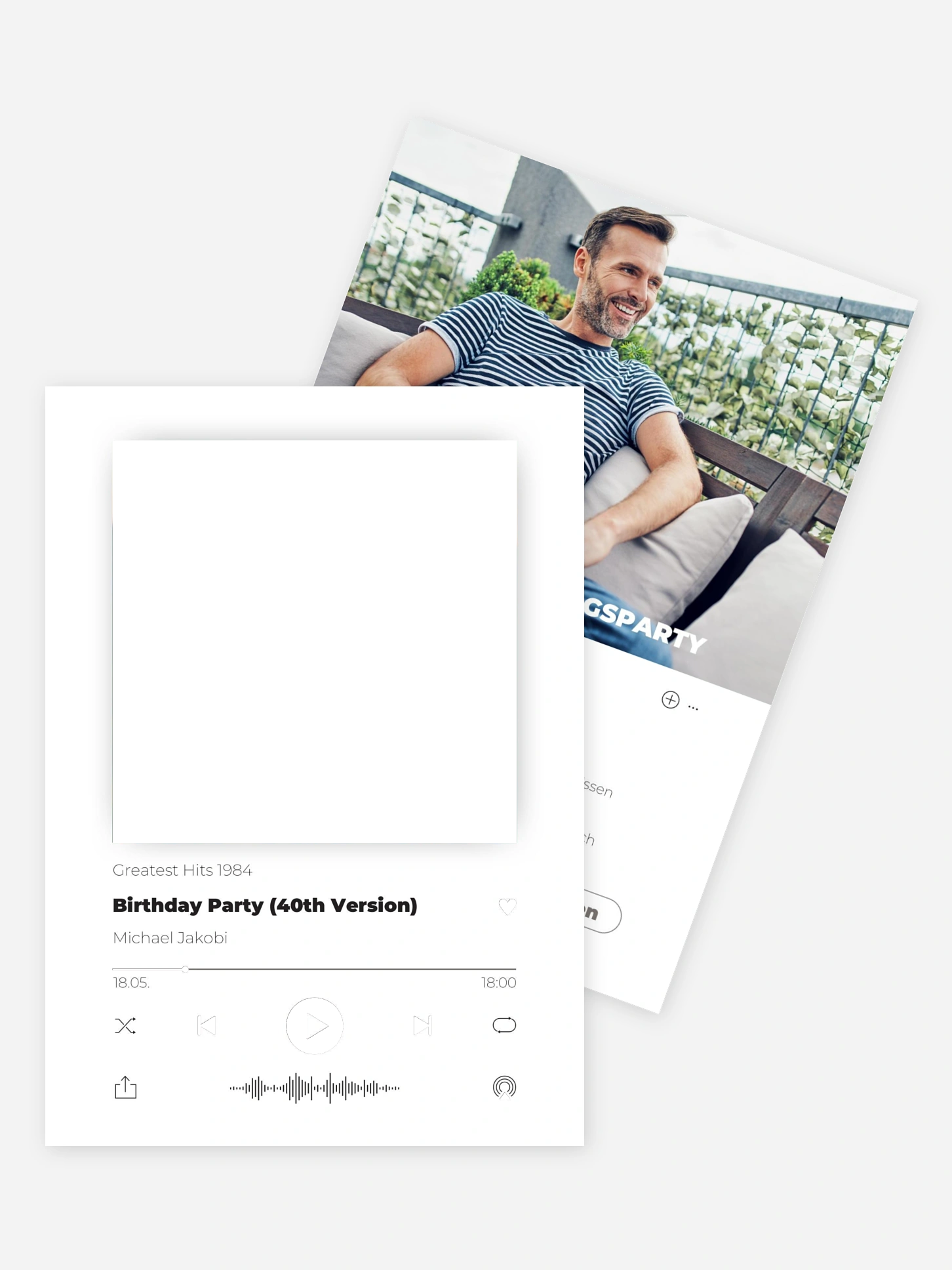 Einladung 40. Geburtstag Musicplayer