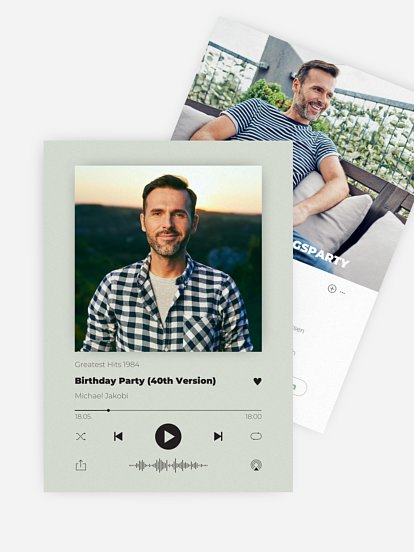 Einladung 40. Geburtstag Musicplayer