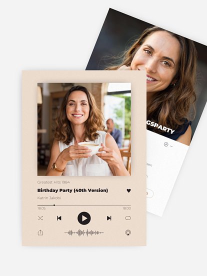 Einladung 40. Geburtstag Musicplayer