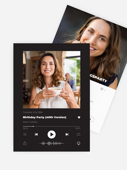 Einladung 40. Geburtstag Musicplayer