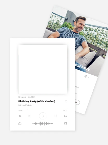 Einladung 40. Geburtstag Musicplayer