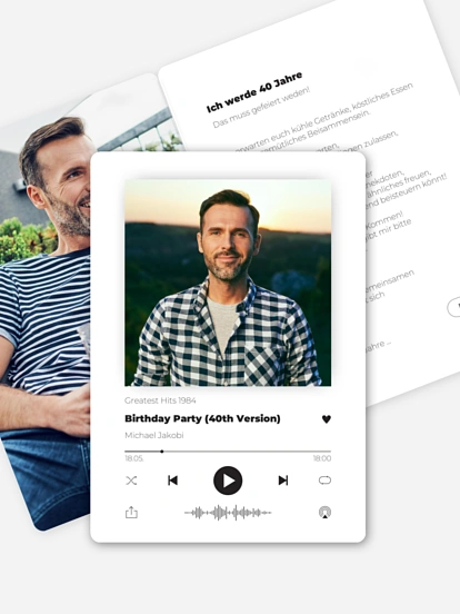 Einladung 40. Geburtstag Musicplayer