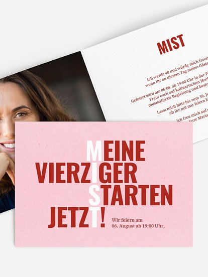 Einladung 40. Geburtstag MIST