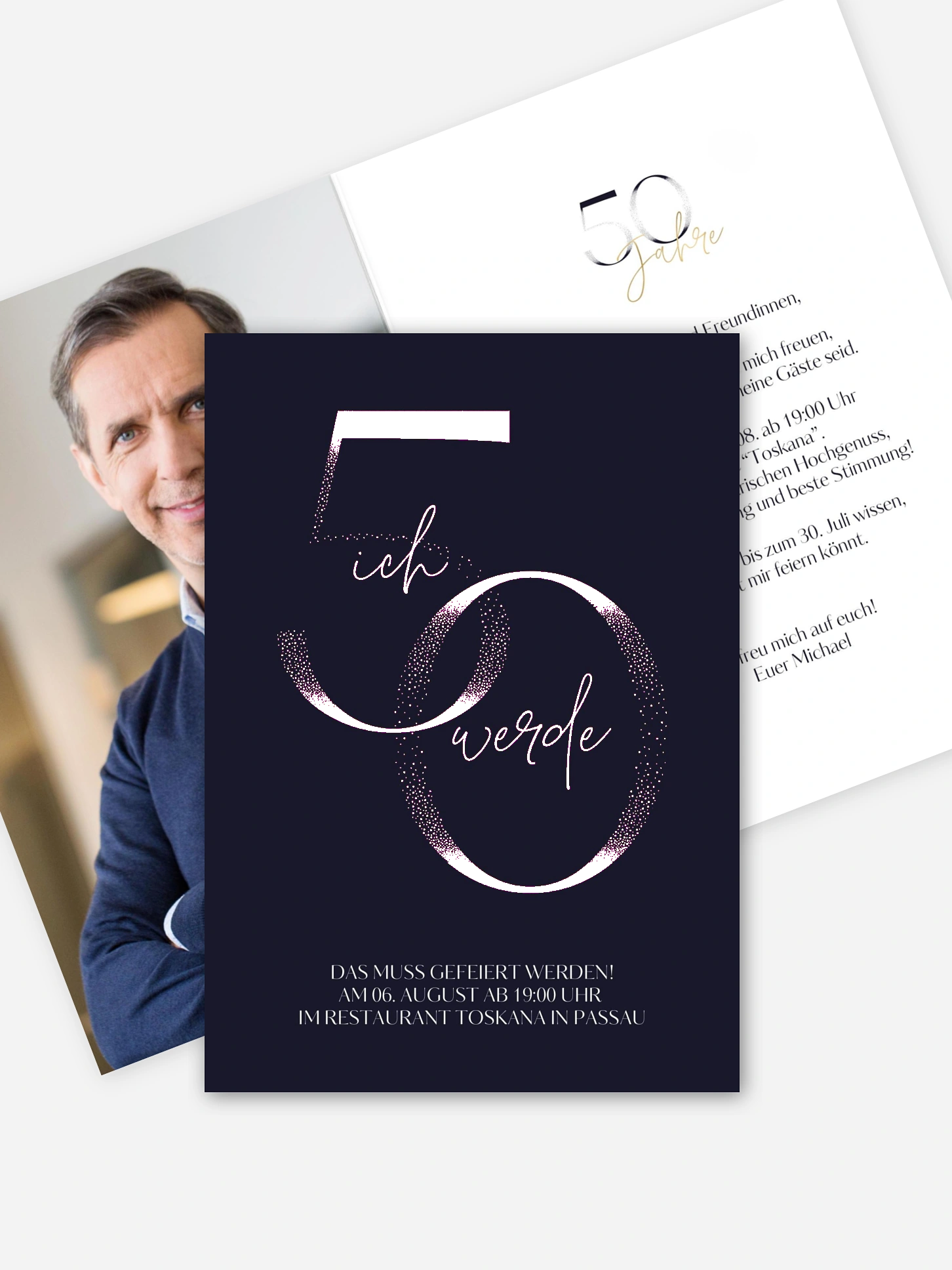 Einladung 50. Geburtstag Golden Number