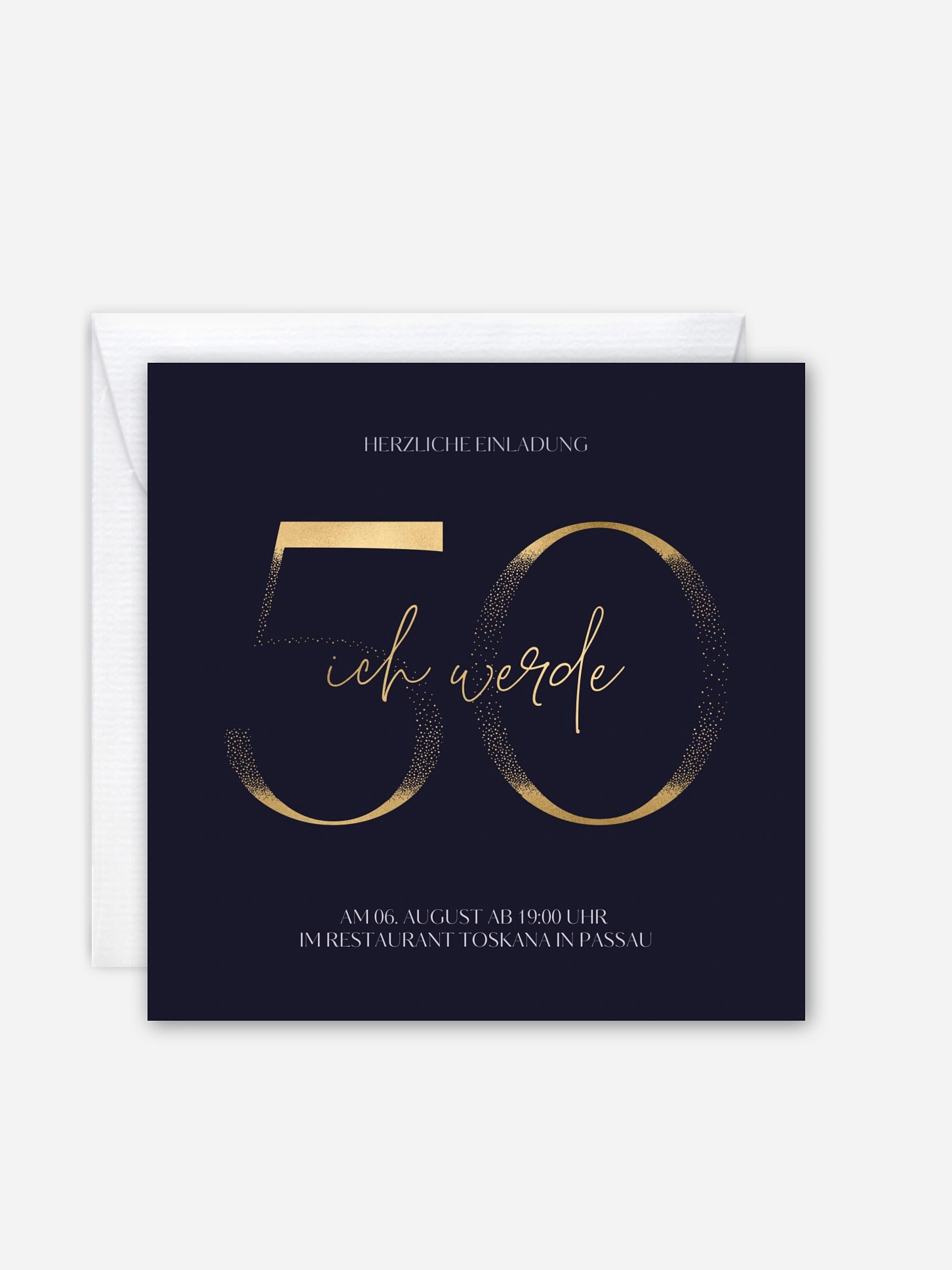 Einladung 50. Geburtstag Golden Number