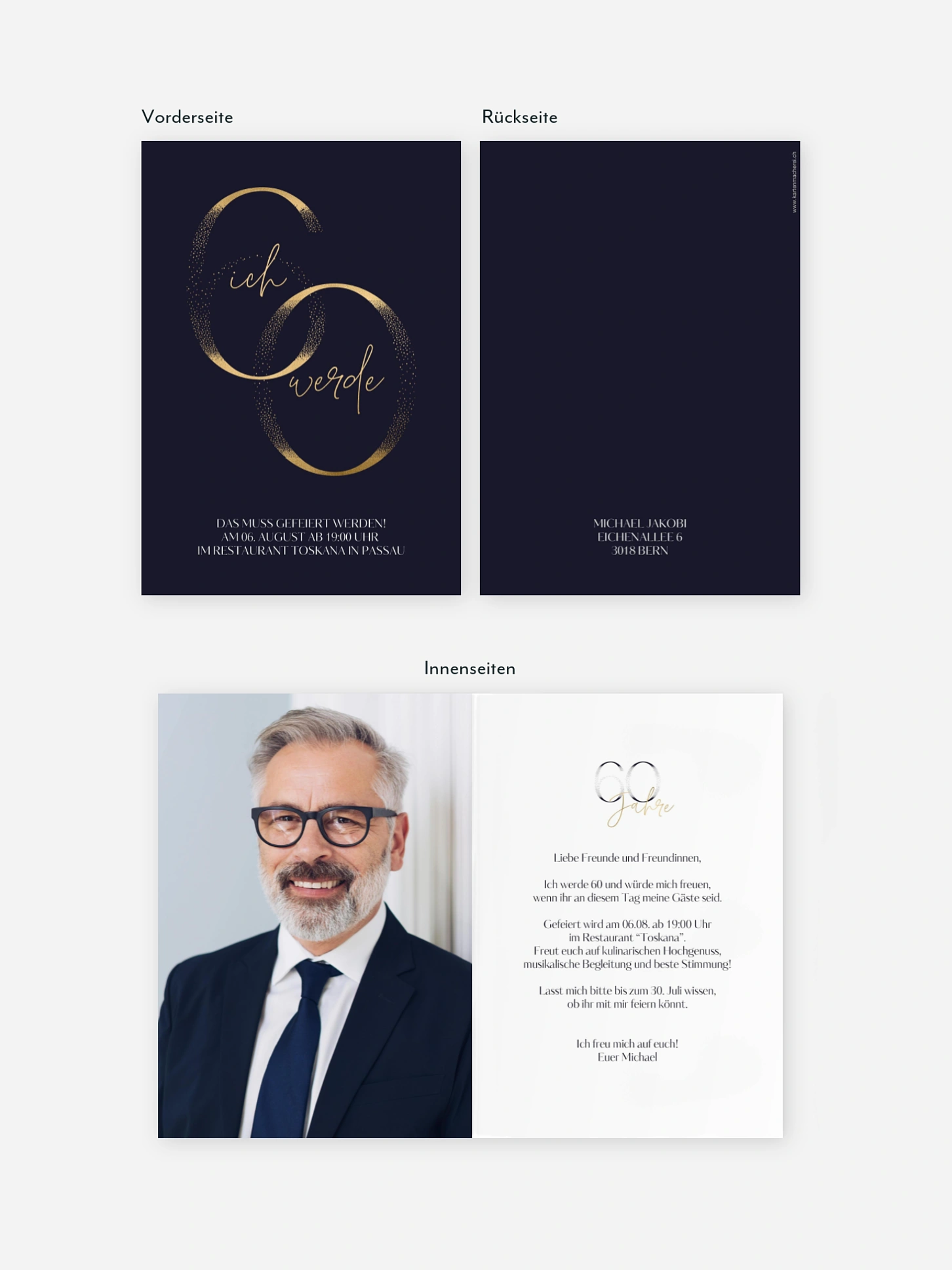 Einladung 60. Geburtstag Golden Number