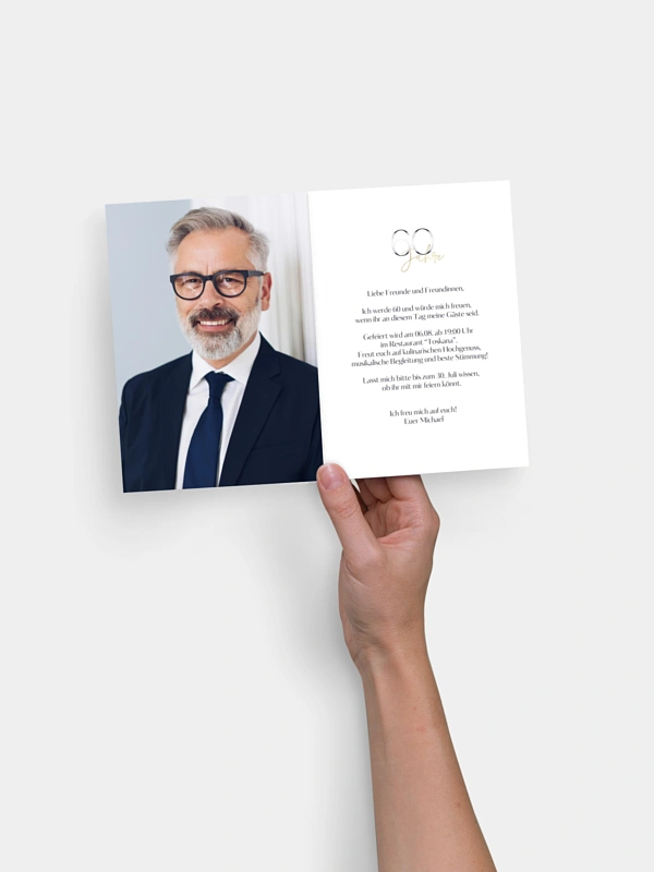 Einladung 60. Geburtstag Golden Number