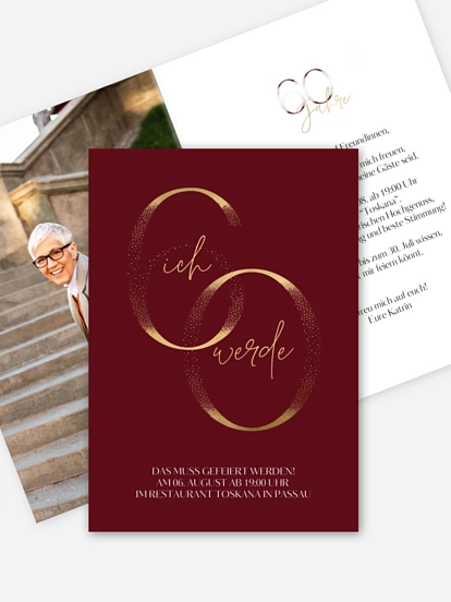 Einladung 60. Geburtstag Golden Number