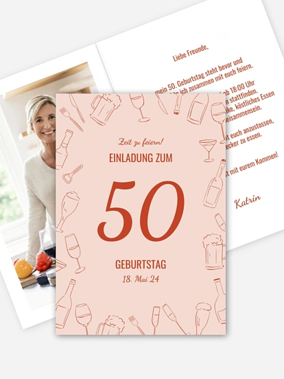 Einladung 50. Geburtstag Party Frame