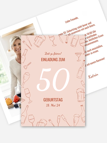 Einladung 50. Geburtstag Party Frame