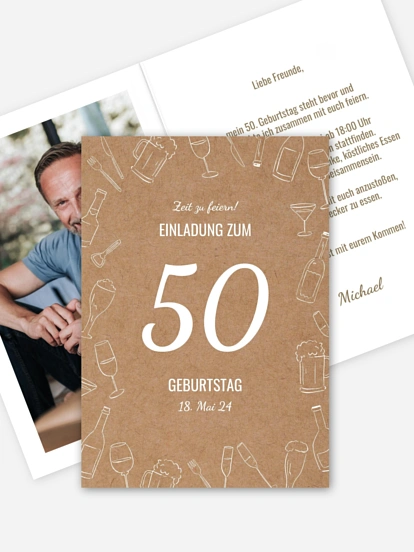 Einladung 50. Geburtstag Party Frame