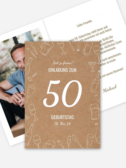 Einladung 50. Geburtstag Party Frame