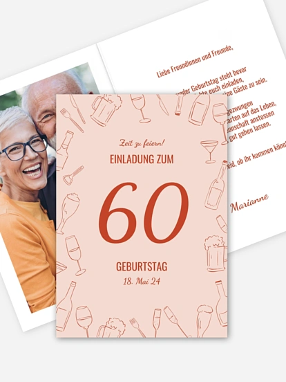 Einladung 60. Geburtstag Party Frame
