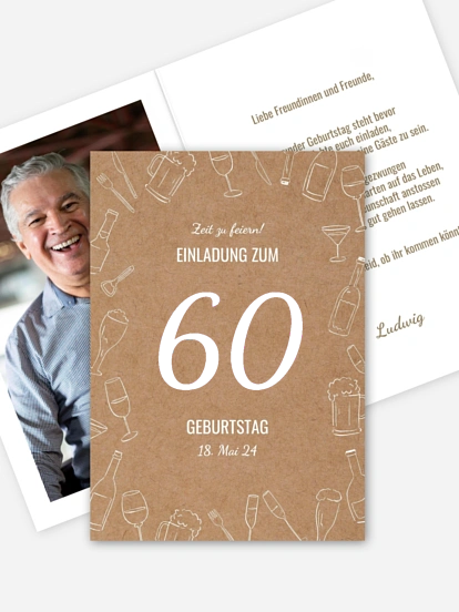 Einladung 60. Geburtstag Party Frame