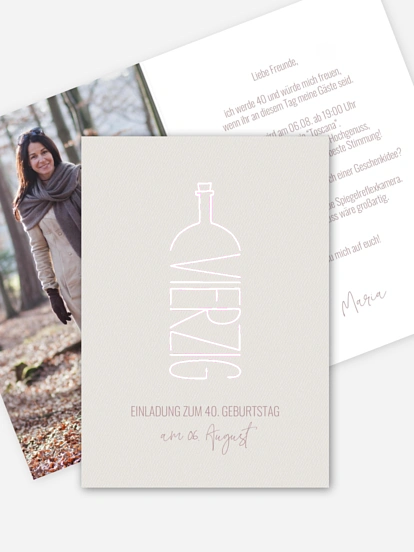 Einladung 40. Geburtstag Geburtstagswein