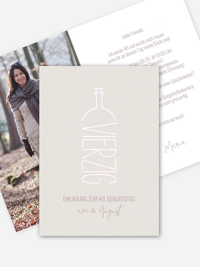 Einladung 40. Geburtstag Geburtstagswein